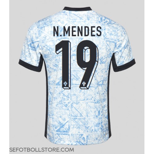 Portugal Nuno Mendes #19 Replika Bortatröja EM 2024 Kortärmad